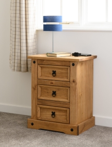 Image: 7110 - Corona 3 Drawer Bedside 